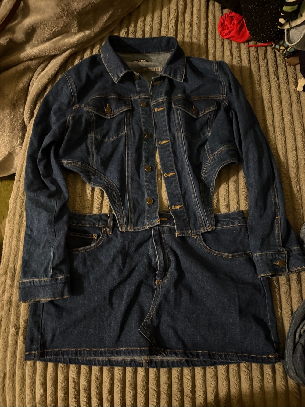 Fashion Nova Dark Blue Denim Cropped Jean Jacket